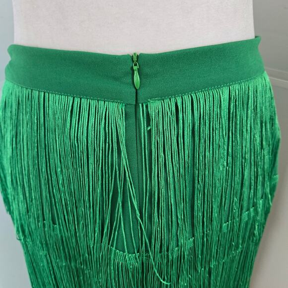 AOMEI NWT High Waist Fringe Tiered Bodycon Pencil Midi Skirt Medium/Large Green - Picture 7 of 16